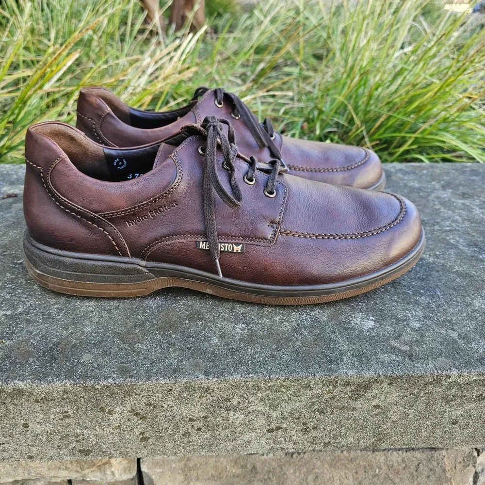 Mephisto Douk Brown Leather Loafer Casual Orthopedic Lace Up‎ Shoes Men US 11B